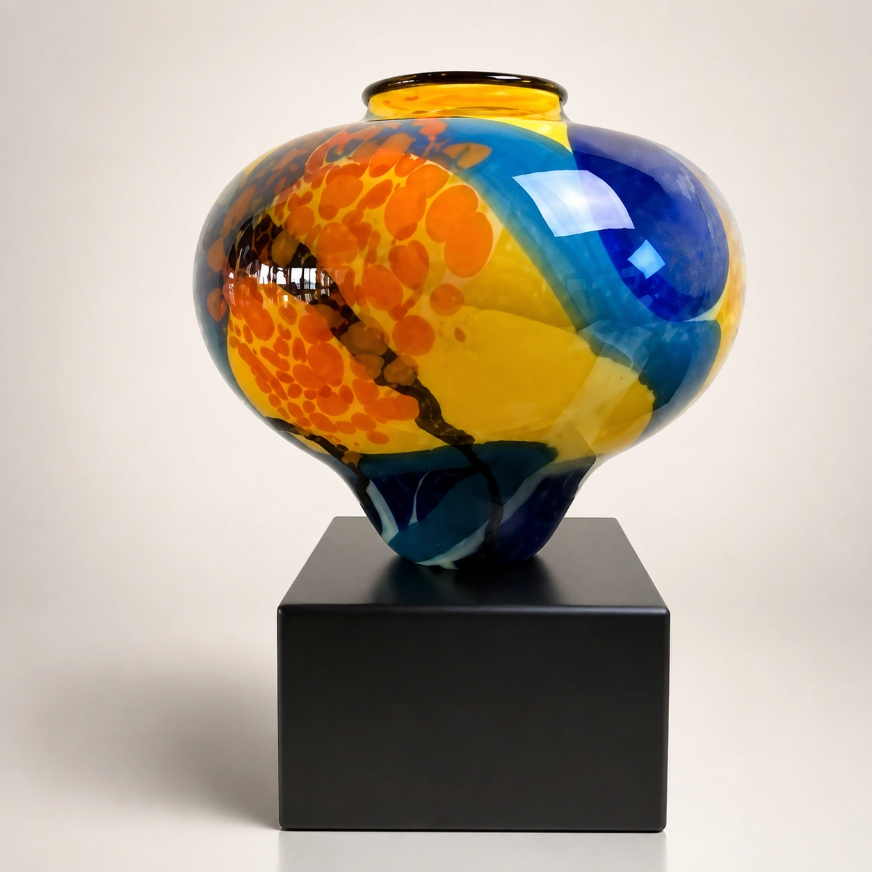Color burst studio glass vase